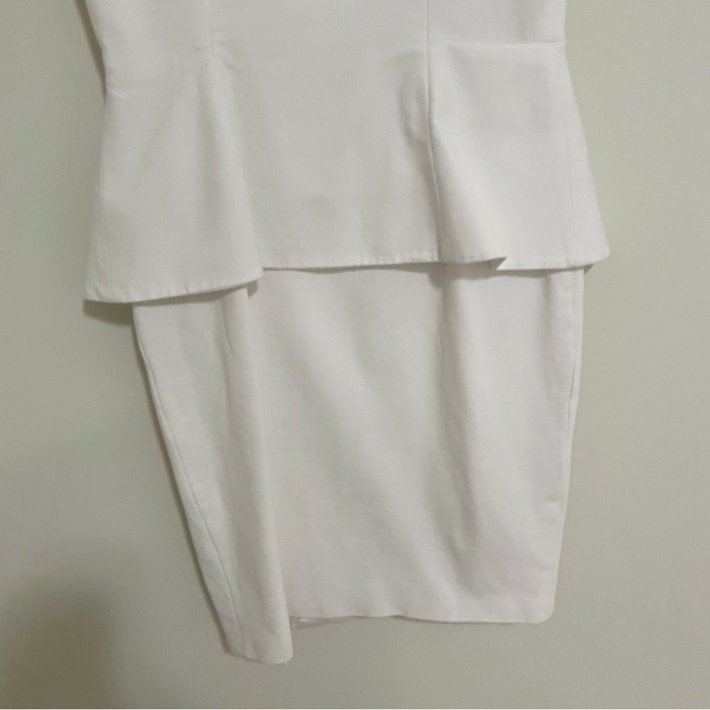 Ted Baker Janthum White Double-Zip Peplum Sheath Dress Size 2 - Picture 11 of 12